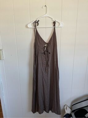Free People Brown Tie Strap Cut Out Maxi Dress Large